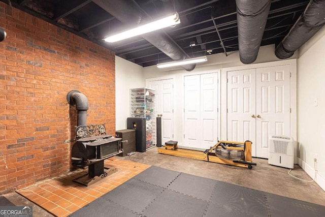3380 Hill Forest Trl NW, Acworth, GA 30101 - interior space with a wood stove