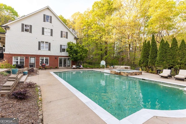 3380 Hill Forest Trl NW, Acworth, GA 30101 - view of pool featuring a pool with connected hot tub and a patio area