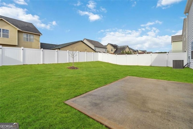 340 Paulownia Cir, Mcdonough, GA 30253 - view of yard with a patio area, central AC, and a fenced backyard