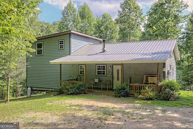 266 Ritchie Rd, Tiger, GA 30576 - back of property with metal roof and a porch