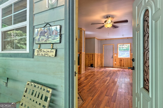 266 Ritchie Rd, Tiger, GA 30576 - corridor featuring wood walls and hardwood / wood-style flooring
