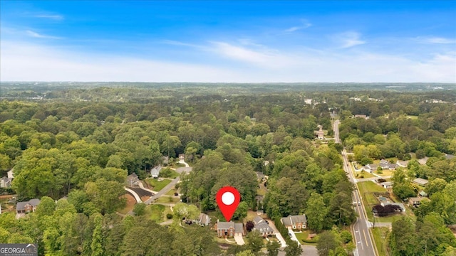aerial view with a forest view