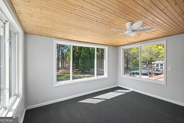 unfurnished sunroom featuring a wealth of natural light
