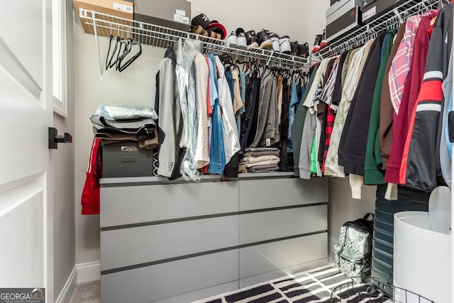 view of walk in closet