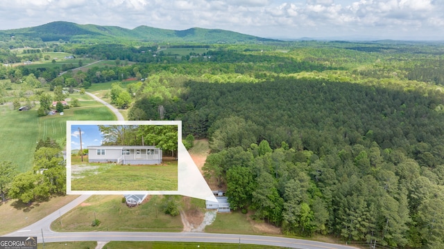 8490 Belton Bridge Rd, Lula, GA 30554 - birds eye view of property with a mountain view and a forest view