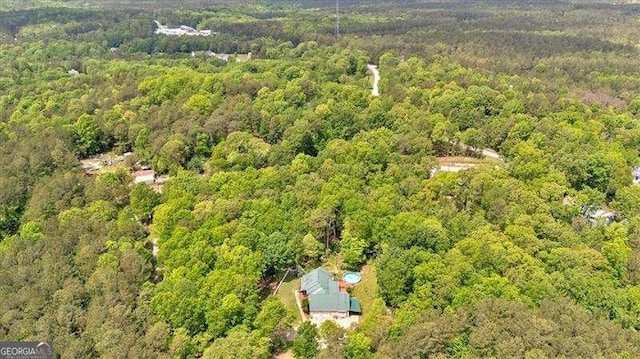 aerial view with a forest view