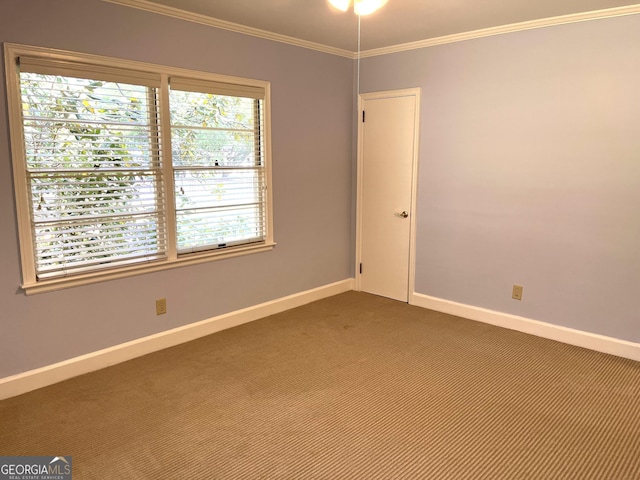 106 Zenith St, Dublin, GA 31021 - unfurnished room with baseboards, dark colored carpet, and ornamental molding