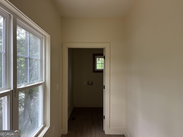 135 Church St, Palmetto, GA 30268 - hall featuring dark wood-style flooring and baseboards