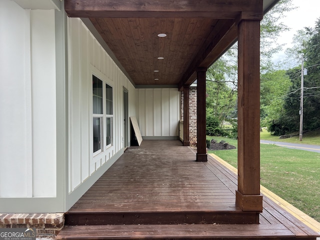 135 Church St, Palmetto, GA 30268 - wooden terrace with a yard