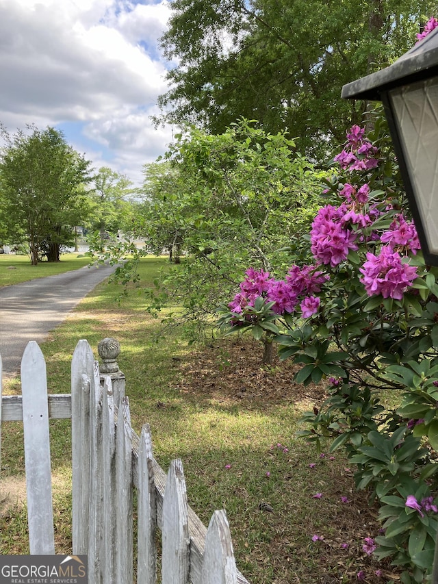view of yard with fence
