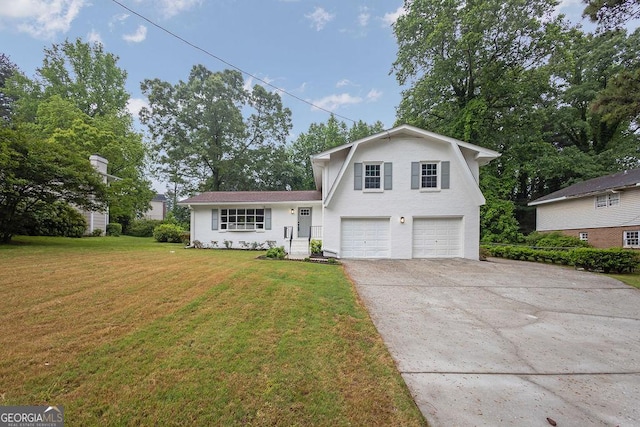 3182 Wakefield Dr, Decatur, GA 30034 - tri-level home featuring driveway, a gambrel roof, a front yard, and a garage