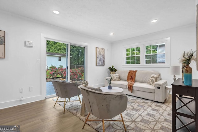3182 Wakefield Dr, Decatur, GA 30034 - living area featuring baseboards, recessed lighting, and light wood-type flooring