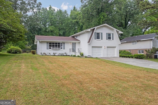 3182 Wakefield Dr, Decatur, GA 30034 - split level home featuring a front lawn, driveway, and an attached garage