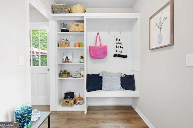 mudroom featuring wood finished floors