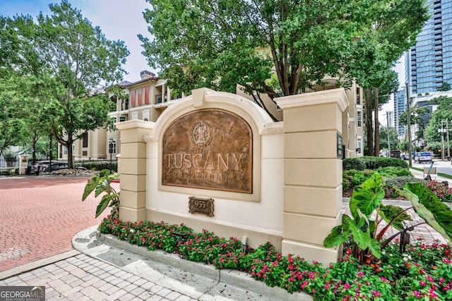 view of community sign