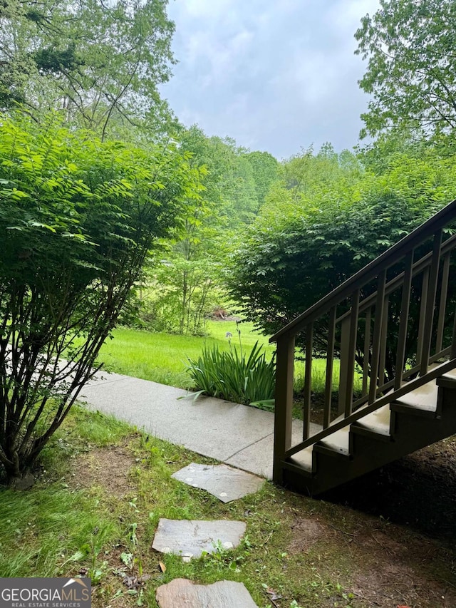 3517 Duncan Bridge Rd, Cleveland, GA 30528 - view of yard with a forest view