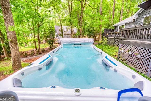 1860 Apalachee Woods Trl, Buckhead, GA 30625 - view of pool with a pool and a wooden deck