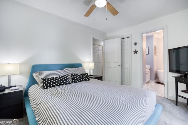 1860 Apalachee Woods Trl, Buckhead, GA 30625 - bedroom with a ceiling fan, carpet flooring, and ensuite bathroom