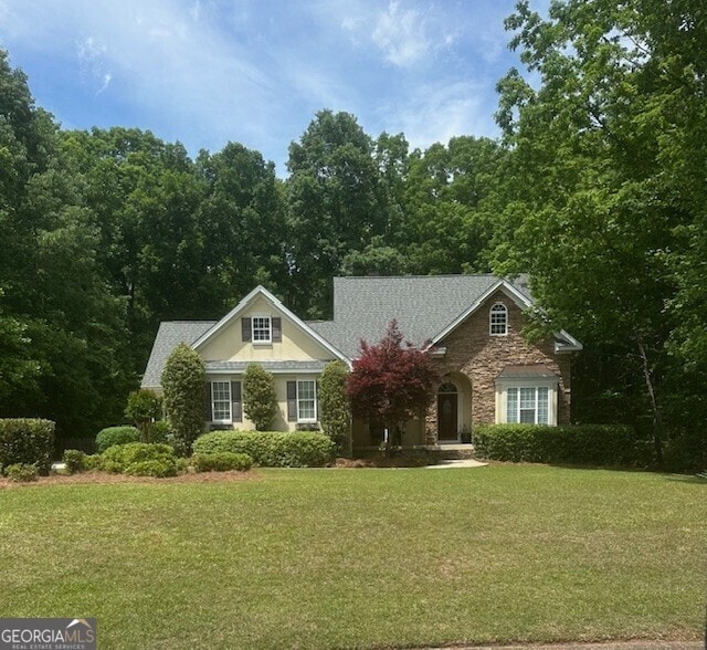 169 Cambridge Way, Macon, GA 31220 - view of front facade with a front yard and stone siding