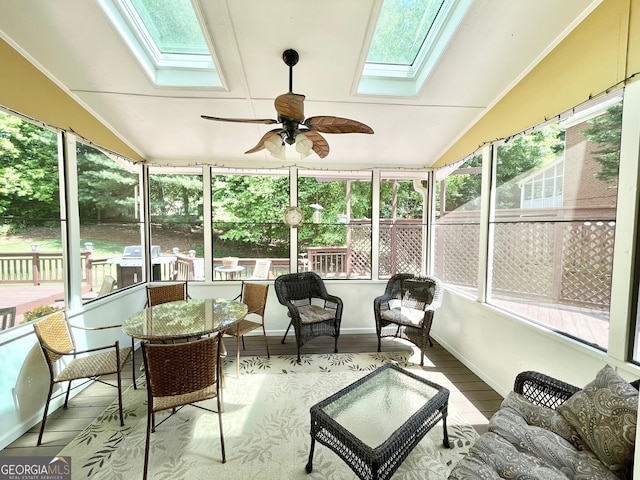 4614 Capers Xing W, Peachtree Corners, GA 30092 - sunroom / solarium with a skylight and ceiling fan