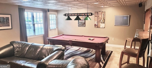 4614 Capers Xing W, Peachtree Corners, GA 30092 - recreation room featuring billiards, an ornate ceiling, and baseboards