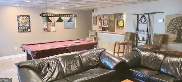 4614 Capers Xing W, Peachtree Corners, GA 30092 - playroom featuring billiards, an ornate ceiling, and baseboards