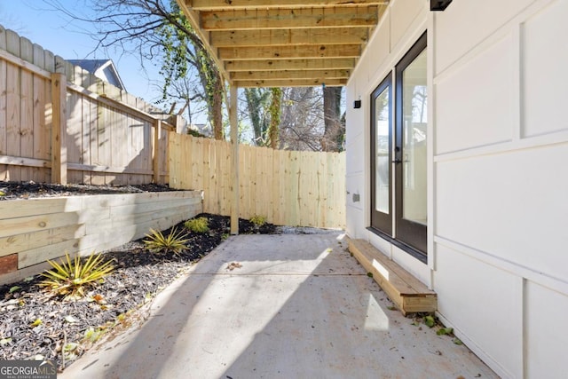view of patio with a fenced backyard
