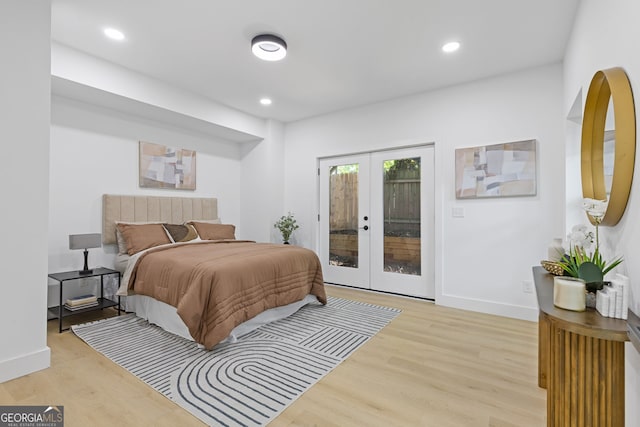 906 Mcdaniel St, Atlanta, GA 30310 - bedroom with access to outside, french doors, light wood-type flooring, baseboards, and recessed lighting