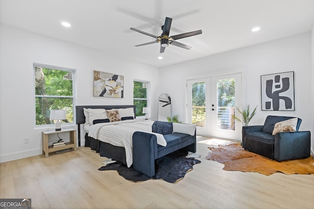 906 Mcdaniel St, Atlanta, GA 30310 - bedroom with access to outside, french doors, multiple windows, wood finished floors, and recessed lighting