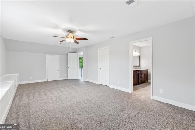 100 Barnard Pl, Atlanta, GA 30328 - interior space with baseboards, visible vents, ceiling fan, and carpet flooring