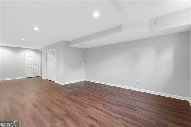 100 Barnard Pl, Atlanta, GA 30328 - spare room featuring recessed lighting, dark wood-style flooring, and baseboards