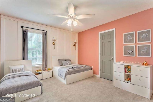 460 Broad St, Tallapoosa, GA 30176 - bedroom featuring light colored carpet and a ceiling fan