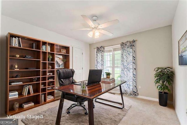 460 Broad St, Tallapoosa, GA 30176 - office with a ceiling fan and light colored carpet