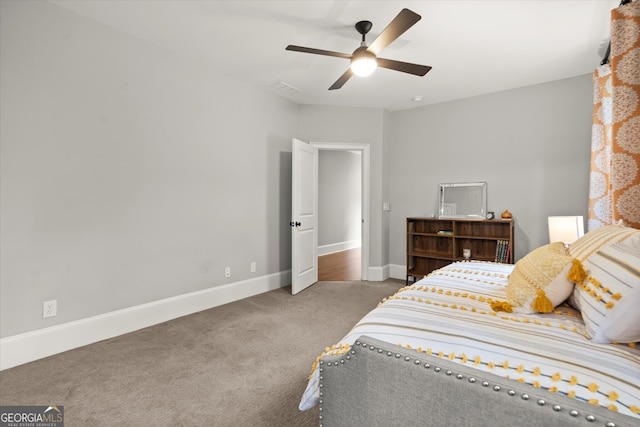 3668 Spring St, Chamblee, GA 30341 - bedroom with carpet floors and a ceiling fan