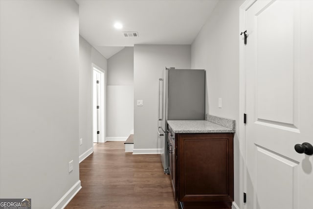 3668 Spring St, Chamblee, GA 30341 - hall with dark wood finished floors and baseboards