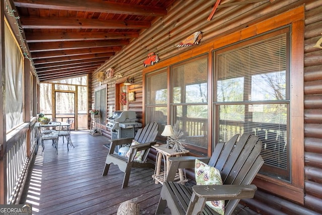 191 Mountain View Rd, Ellijay, GA 30540 - sunroom / solarium with beamed ceiling