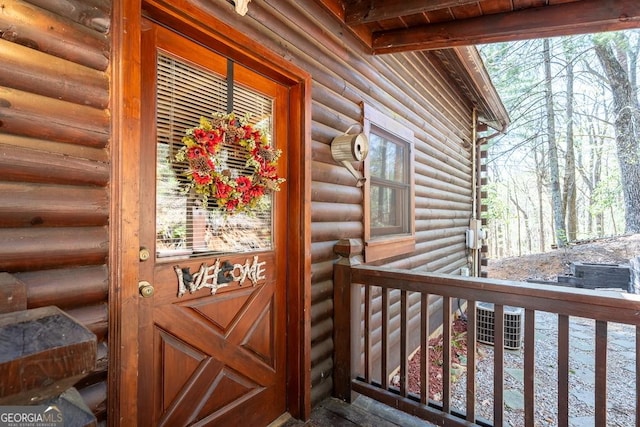 191 Mountain View Rd, Ellijay, GA 30540 - view of exterior entry with log exterior