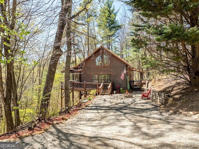 191 Mountain View Rd, Ellijay, GA 30540 - back of property featuring a deck and log exterior