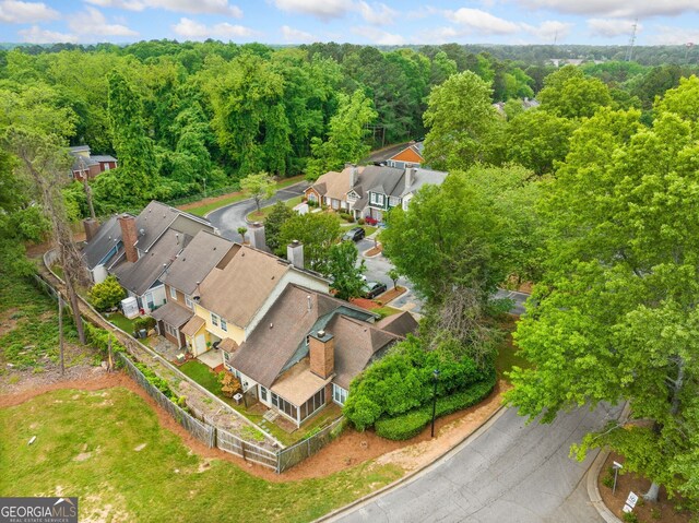 3765 Windsor Cir, Clarkston, GA 30021 - birds eye view of property with a residential view and a forest view