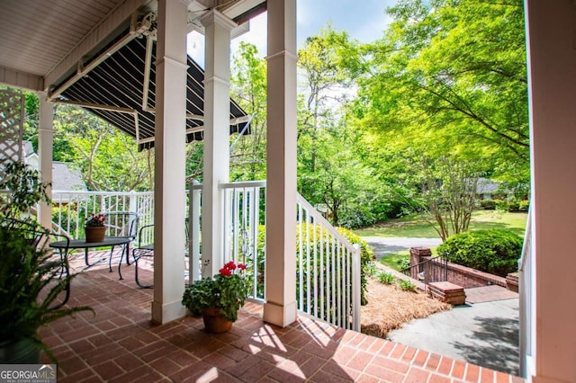 view of patio with covered porch