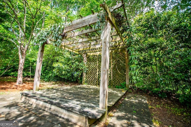 view of patio with a pergola