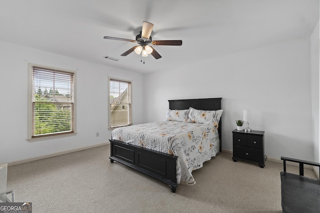8275 Majors Ridge Way, Cumming, GA 30041 - bedroom featuring light carpet, baseboards, and a ceiling fan