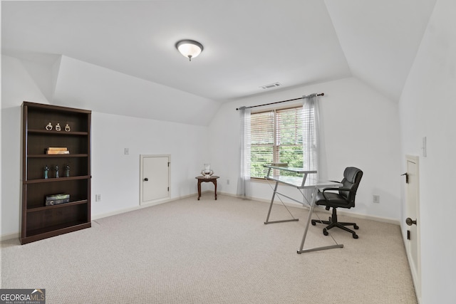 8275 Majors Ridge Way, Cumming, GA 30041 - carpeted office space featuring vaulted ceiling and baseboards