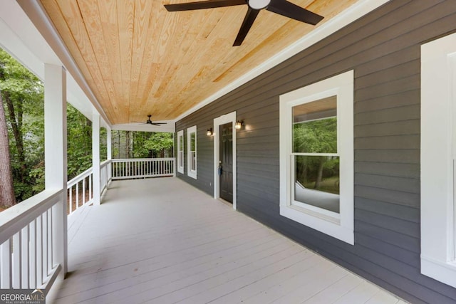 155 Hunters Pointe Dr, Athens, GA 30606 - wooden terrace with a ceiling fan