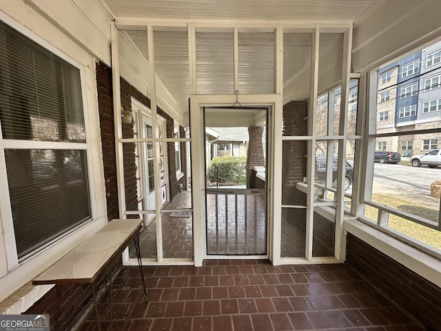 view of unfurnished sunroom