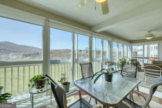 3131 Allison Ct Unit 3A, Young Harris, GA 30582 - sunroom / solarium featuring a textured ceiling and beamed ceiling