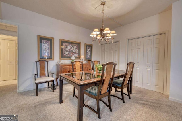 3131 Allison Ct Unit 3A, Young Harris, GA 30582 - dining room with a chandelier, baseboards, and light carpet