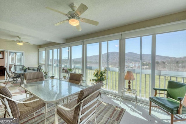 3131 Allison Ct Unit 3A, Young Harris, GA 30582 - sunroom featuring a mountain view and a textured ceiling