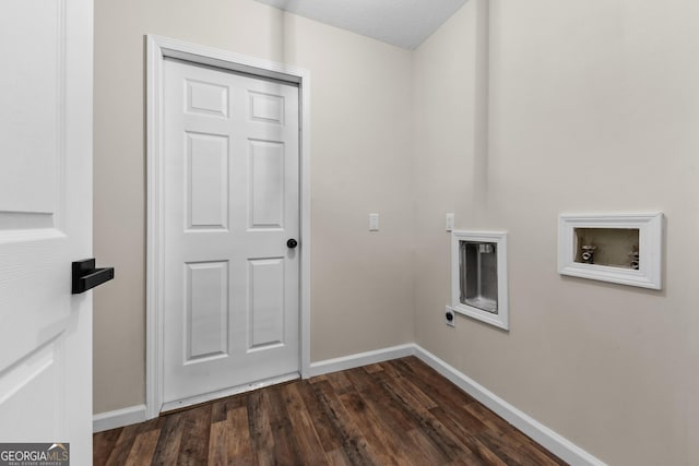 laundry room featuring electric dryer hookup, washer hookup, laundry area, and baseboards
