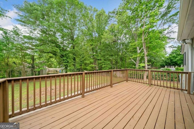 deck with a yard